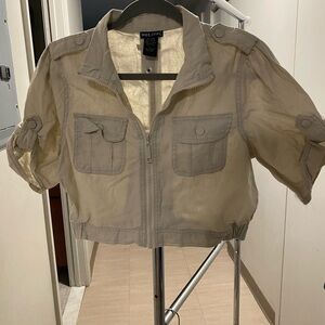 Wet Seal Light Beige Linen-Cotton Jacket